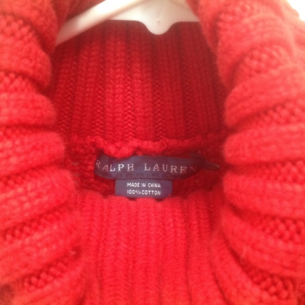 Ralph Lauren Cotton red turtleneck size L Buy B4 12/3 or wait til January - Picture 2 of 4